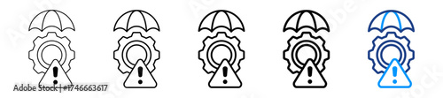 Crisis Management Icon Different Style Outline Collection Set