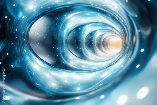 Spiral Of Blue Light Waves