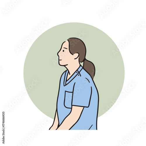 Illustration of a female doctor in uniform
