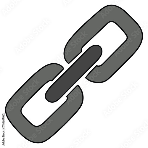 Hand-drawn cartoon link chain icon on a white background.
