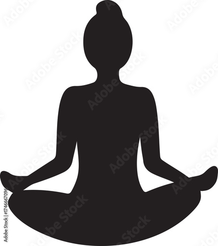 Calm Meditation Pose Silhouette for Wellness
