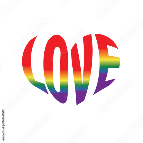 Love LGBT Lettering Heart illustration