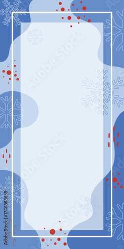 Winter abstract template. Frame  for mobile, web, print, coupons, advertising, marketing,  design.Winter layouts.Baners in blue colours with  snowflakes.Vector illustration.