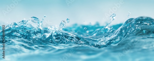 Close-up of Dynamic Water Wave with Splashing Effect in a Natural Environment