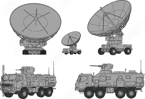 Military, satellite, communication, vehicle, armored, radar, dish, tactical, defense, technology, mobile, command, war, transmission, signal, equipment, 