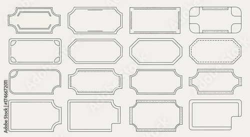 Vector Icons Set of Collection of various geometric outline frames and labels. EPS Editable