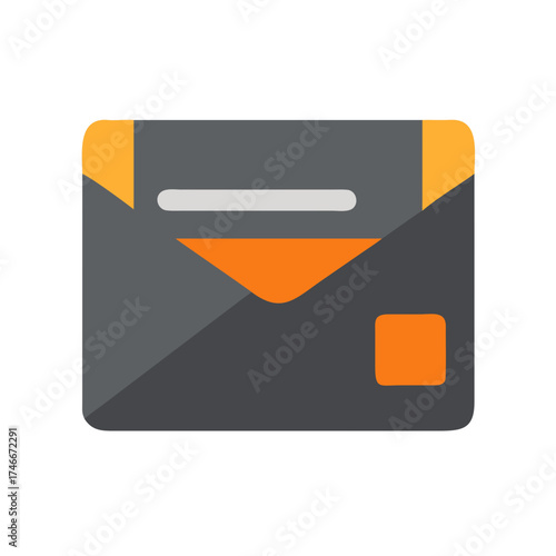 Modern minimal envelope icon clean vector, no outline, business style.