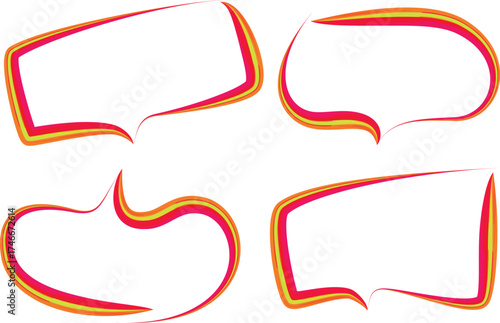 bright colorful comic style creative speech bubbles