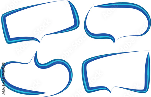 blue colorful comic style creative speech bubbles