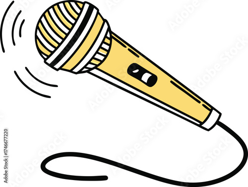 Classic microphone ready for a performance, podcasting, or interview; get your voice heard and amplify your message with this vibrant icon