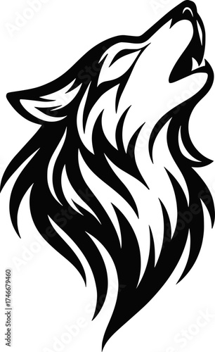 Howling Wolf Adobe Illustrator AI Source File – Fully Editable & Convertible (EPS, SVG, PNG, JPEG, DXF, PDF)
