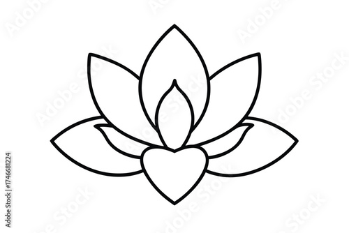 magnolia flower vector line art flower silhouette