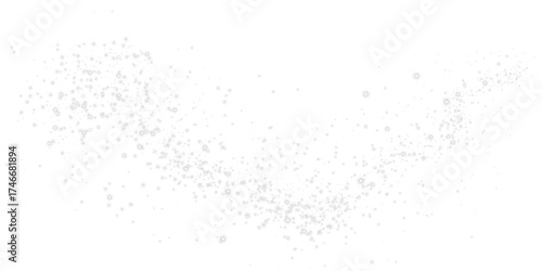 Christmas background with white powder dust light in PNG format. Magical, shining white dust with fine sparkling particles gently falling. A fantastic shimmer effect perfect for festive and winter