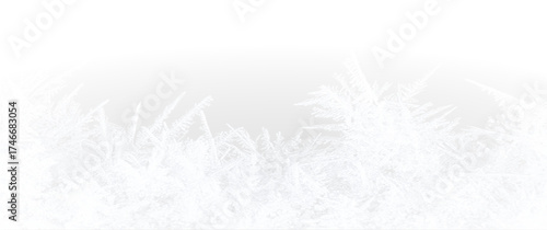 Winter crystal frame with shiny frozen snow and festive sparkle effect