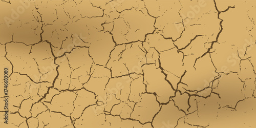 Land with dry and cracked ground. Desert.eps 10.