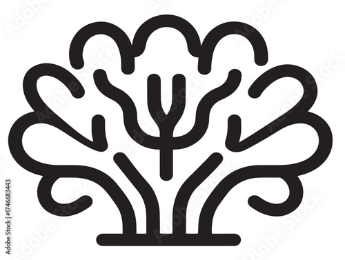 Elegant shrub symbol in stylish minimalist vector format