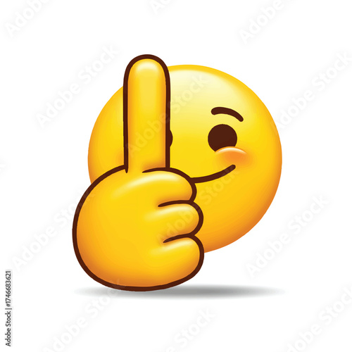 Mischievous yellow emoji peeking from behind a confident thumbs-up gesture, subtly conveying playful approval or a hidden agreement with a cheeky, 'sour'-tinged smile
