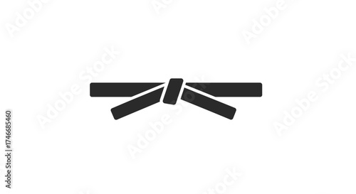 Simple black and white illustration of a martial arts belt symbol