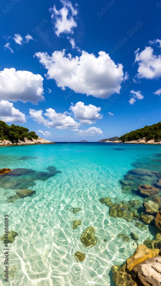 Obraz premium Clear, turquoise water, sunny day