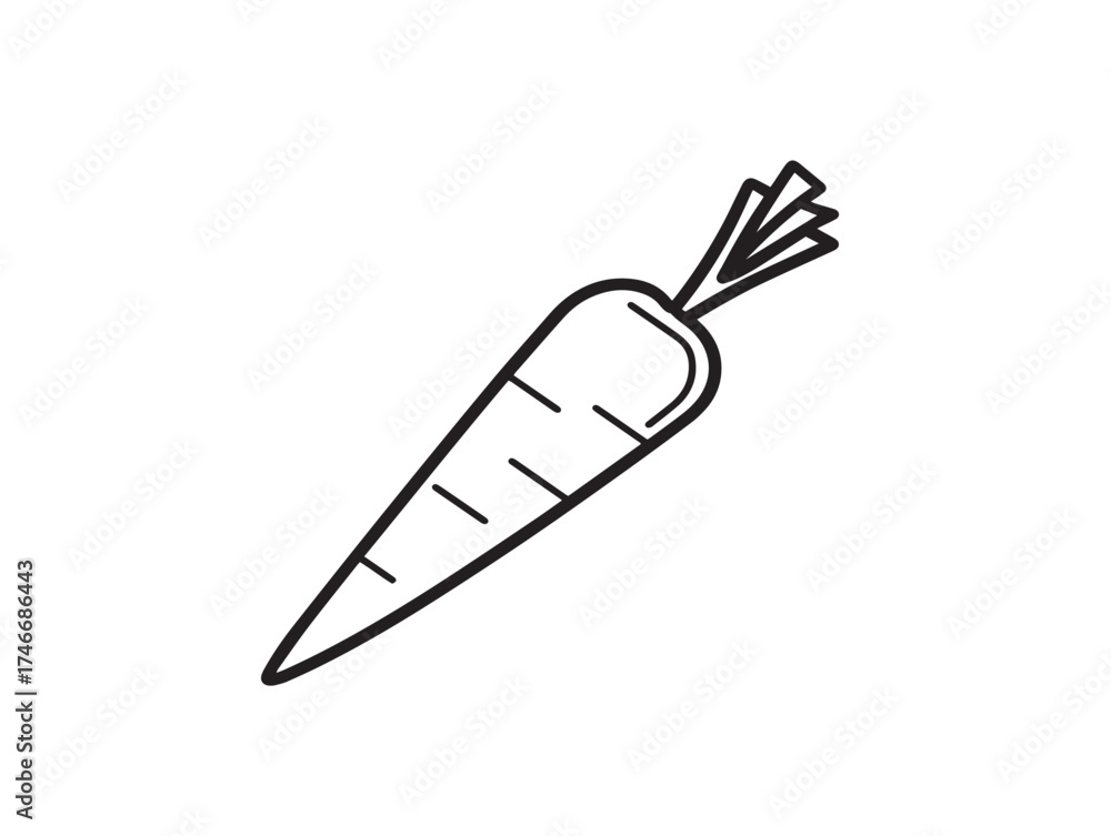 Obraz premium Fresh carrot illustration in elegant simple vector style