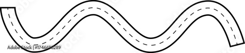 Curved Doodle Tracing Line Road Route Illustration