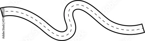 Curved Doodle Tracing Line Road Route Illustration