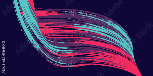 neon background brush game blue pink purple banner abstract paint stain vintage modern car wrap sticker, Modern.