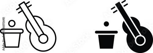 busking  icon vector graphic illustration  with white background flat hand made icon fill icon .