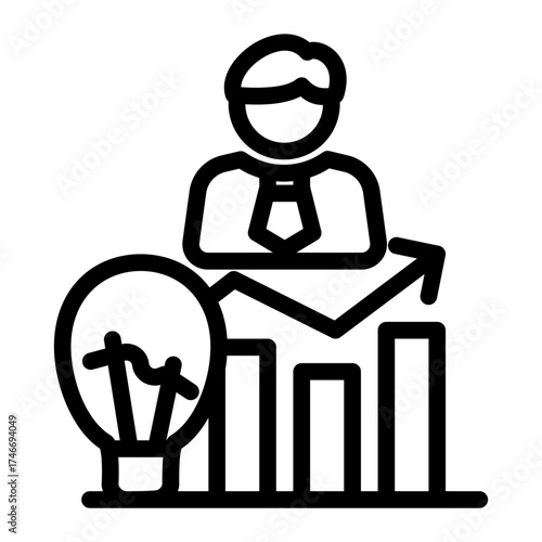 Innovation Founder Idea Development icon from the Customer Development icon collection (Outline Style)