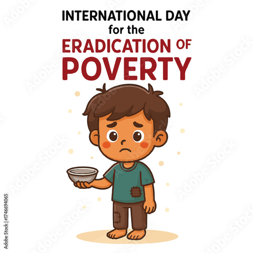 International Day for the Eradication of Poverty – Empathy Illustration of Child in Need