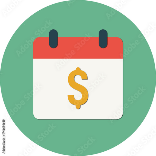 Finance calendar icon showing payday or payment schedule