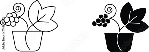 berry shrubs  icon vector graphic illustration  with white background flat hand made icon fill icon .