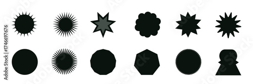 Star sticker icon set. vector illustration