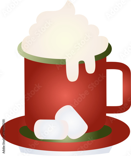 Hot Chocolate Merry Christmas Illustration Style