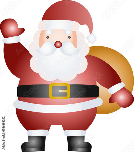 Santa Claus Merry Christmas Illustration Style