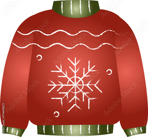 Sweater Merry Christmas Illustration Style