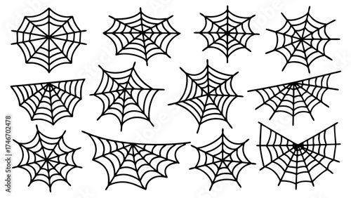 Halloween spider web isolated on transparent background
