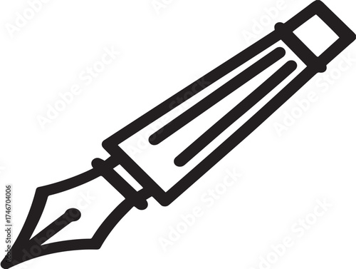 Clean inkwell illustration with smooth vector linework