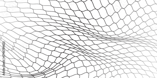 Fishing net on a white background. Rope. Football or tennis net