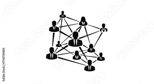 Diverse group of people connected in a network, symbolizing teamwork and collaboration.