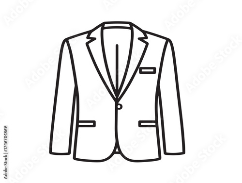 Clean vector jacket icon in sleek minimal line design