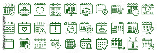 Calendar Icons Events, Planning, and Time Management