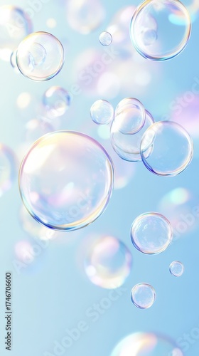 Wallpaper Mural Transparent microscopic cells with glowing membranes floating in soft blue liquid, clean scientific concept of cellular health. Torontodigital.ca