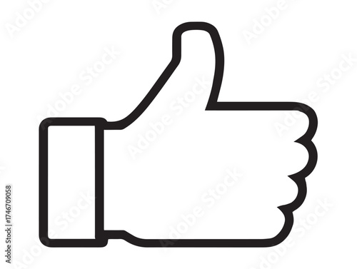 Modern like thumbs up icon in clean vector design