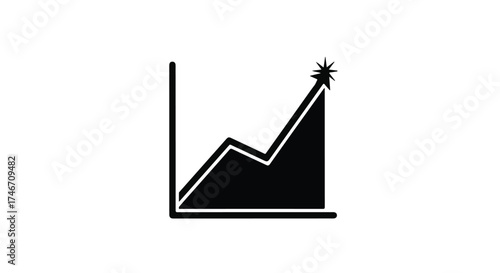 Graph showing sharp upward trend and success symbol, representing growth and achievement