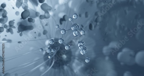Asulam rotating molecular 3d structure ball-and-stick model, looped video herbicide
