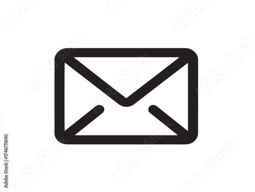 Elegant postal envelope drawing in refined minimalist style