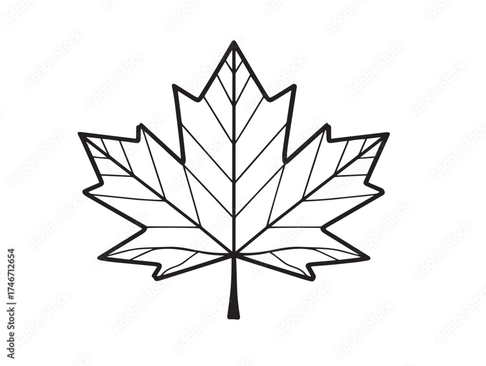 Obraz premium Autumn inspired maple leaf icon in flat vector design