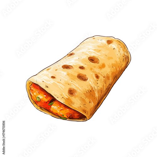 masala dosa hand drawn illustration