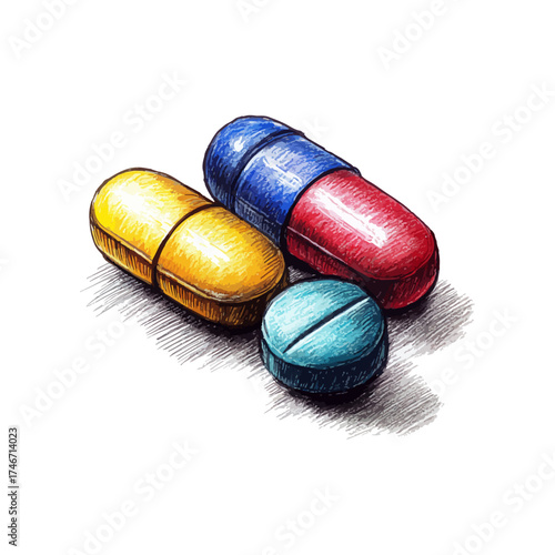 medicine hand drawn illustration